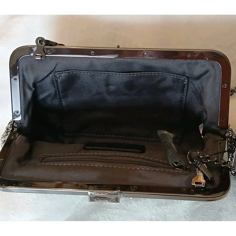 Simply Vera Wang Silver Rhinestone Shoulder Bag or Clutch  Handbag Purse - New